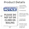Signmission Please Do Not Sit Or Climb On Railing, 12 in W x Rectangle, Plastic OS-2PACK-NS-P-1218-V-17416 - alternate 5